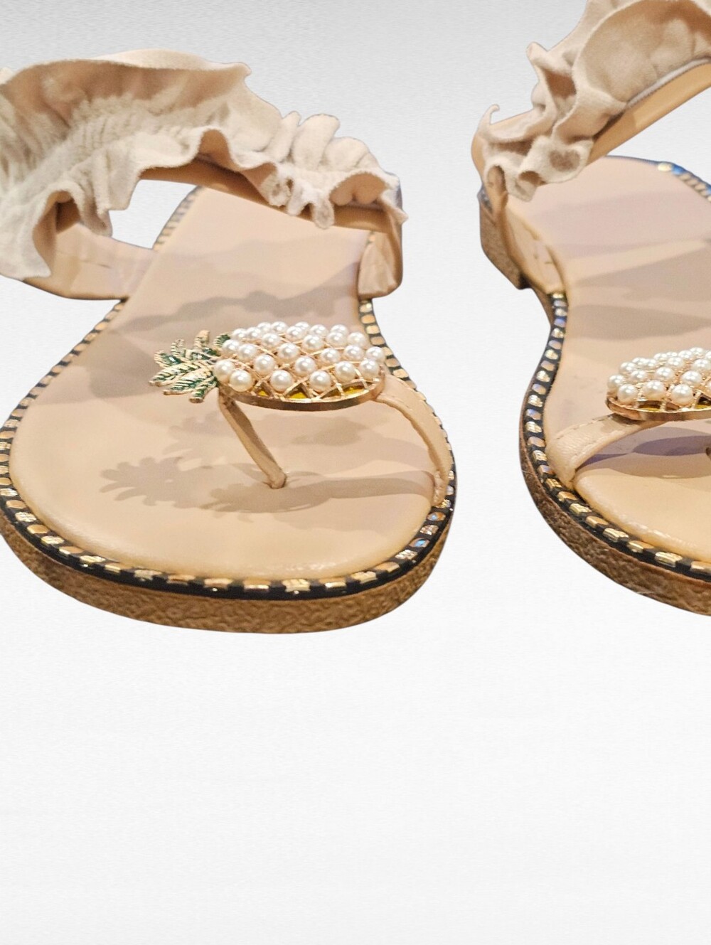 Boho Pineapple Ruffle Sandals Size 9 - Picture 6 of 15